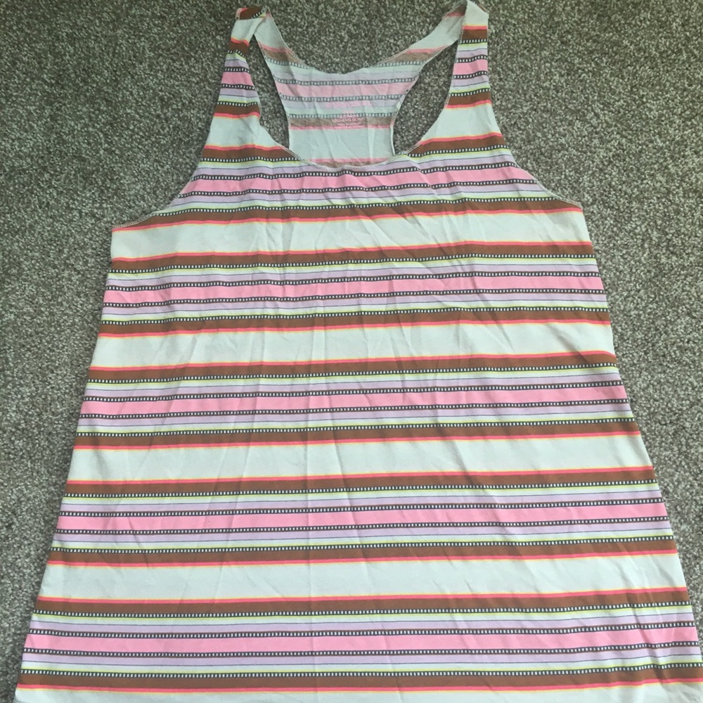 🌈 XHILARATION Top, Tank, Pink Stripes, Size M